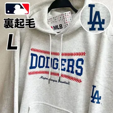 [ L ] MLB 다저스 볼 스티치 패턴&마프 포켓 속기모 후드티