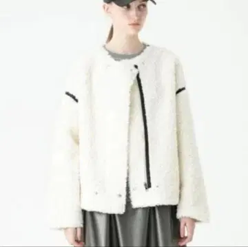 알아바일 페이크 푸들 퍼 블루종 리버서블 무스탕