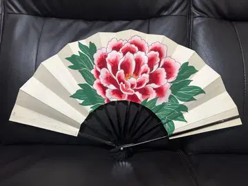 무용 부채 모란 흑칠 축제 모란 부채 상자 포함 일본제 무용