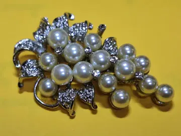 레트로 스와로브스키 펄 포도 브로치