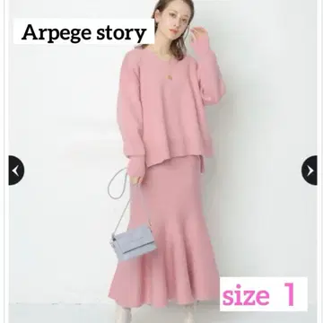 컨디션 최상 Arpege story 핑크 니트 셋업 size 1