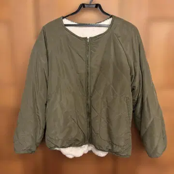 사만다 모스모스 블루 리버서블 보아 퀼팅 자켓