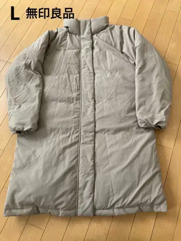 무인양품 다운 코트 L 브라운 미들 기장 다운 90%