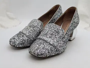 엠포리오 아르마니 실버 글리터 펌프스 22cm