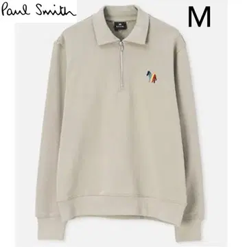 새상품 PS 폴스미스 시즌 제브라 하프 지퍼 티셔츠 베이지 M