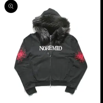 noremid FUR ZIP HOODIE BLACK M