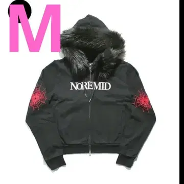 noremid FUR ZIP HOODIE BLACK M