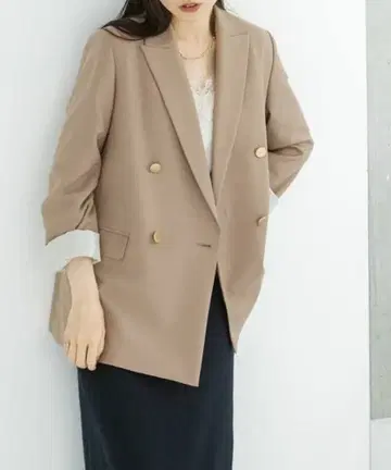 NOBLE 노블 울 밀드 피크 라펠 자켓 베이지 38