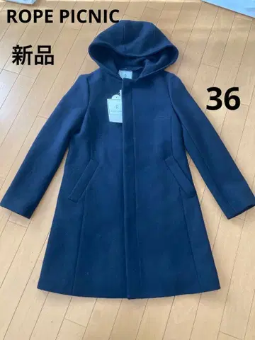 새상품 로페피크닉 울 코트 36 네이비 1.9만 상당 미들 기장