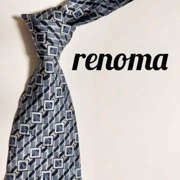 renoma 레노마 넥타이 이탈리아 파랑 블루 체크 스트라이프