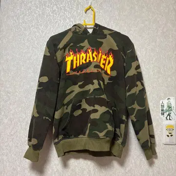 THRASHER 카모 패턴 후드 부착 후드티