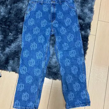 XLARGE 데님 카고 팬츠 32 로고 프린트