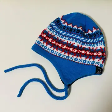 새상품급 MOON SHADOW 귀도리 니트 모자 끈 포함 노르딕 무늬