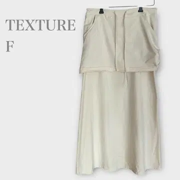텍스처 맨투맨 롱 스커트 레이어드 화이트 허리밴딩