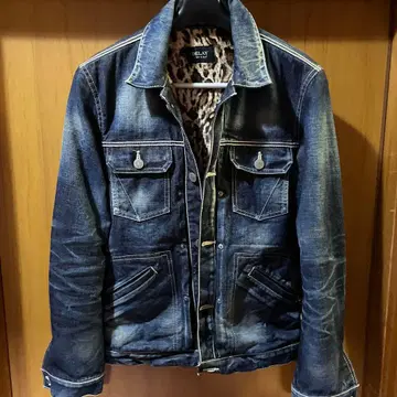 DRLAY 데님 자켓 레오파드 무늬 안감 g 자켓 보아 자켓