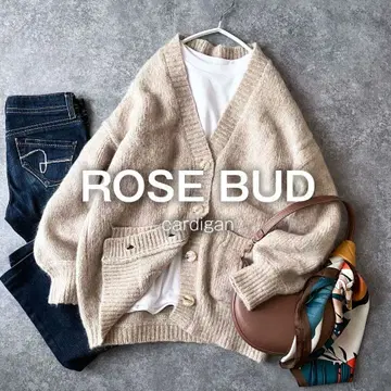 로즈버드 모헤어 울 니트 가디건 두꺼운 원단 루즈핏 G10