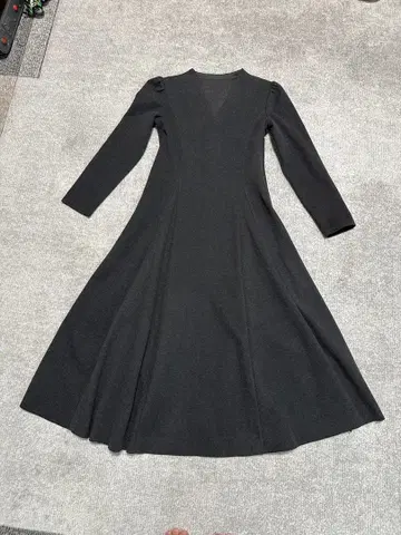 세존드파피용 롱 원피스 [ L ] 긴팔 차콜 그레이 계열 V넥