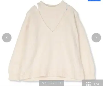 시마무라 yumi 온라인 한정판 니트 풀오버 어깨 트임