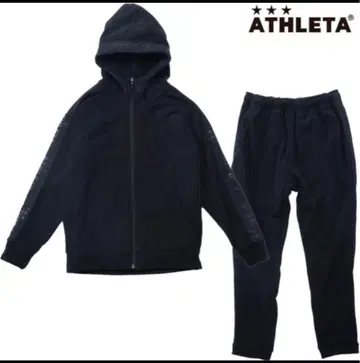 ATHLETA 블랙 플리스 맨투맨 상하의 세트