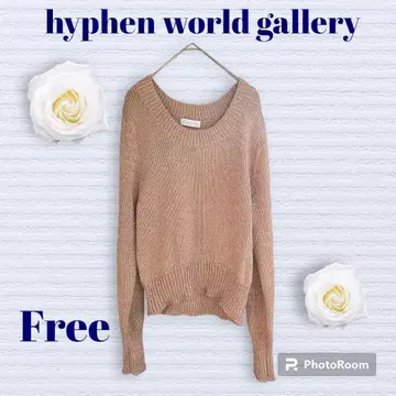 하이픈월드 갤러리 니트 핑크 오렌지 라메 믹스 오피스