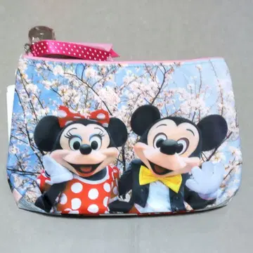 도쿄 디즈니 리조트 미키 미니 실사 파우치 벚꽃