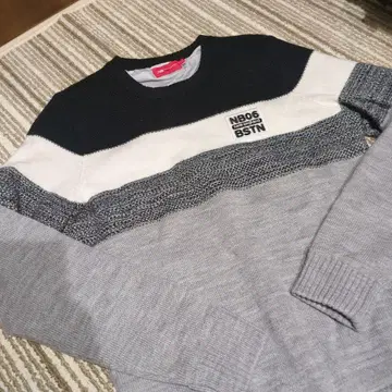 미사용품 뉴발란스 방풍 스웨터 블랙 x 그레이