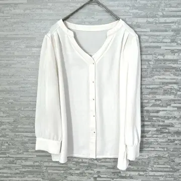 프로포션 바디 드레싱 화이트 블라우스 골드 버튼 오피스 고급 M