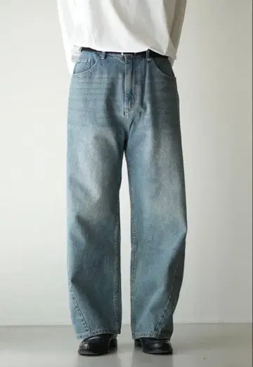 BONBON 봉봉 워시드 진즈 블루 S