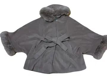 리엔다 울 MIX 후드 판초 코트