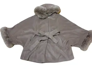 리엔다 울 MIX 후드 판초 코트