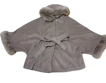 리엔다 울 MIX 후드 판초 코트