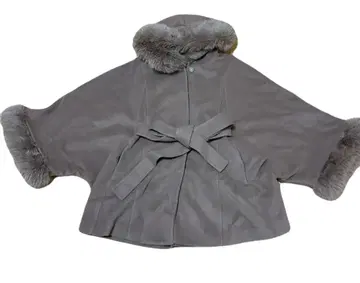 리엔다 울 MIX 후드 판초 코트