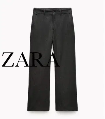 ZARA 스트라이프 팬츠 미드 라이즈 팬츠 스트레이트 스트라이프 바지
