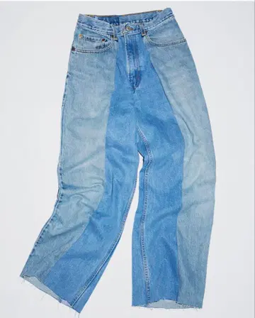 유나이티드 애로우즈 패치워크 디자인 스트레이트 데님