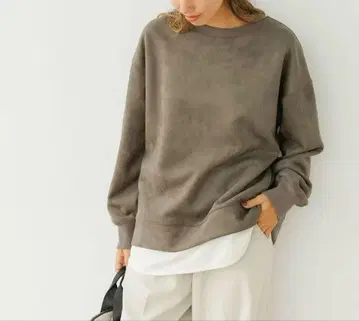 BAYFLOW 베이플로우 페이크 스웨이드 레이어드 풀오버