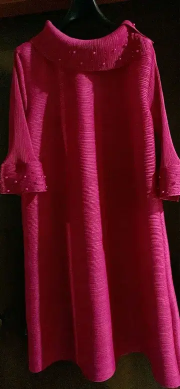 [ 새상품급 ] 플리츠 원피스 튜닉 비쥬 펄 장식