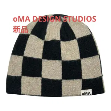 새상품 oMA DESIGN STUDIOS 스컬 캡 비니 체커