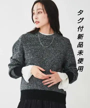 라무 울 캐시미어 퍼프 슬리브 풀오버 니트