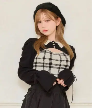 apres jour 아프레 주르 소매 리본 니트 앙상블.