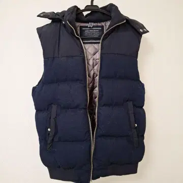 ZARA MAN DENIM 후드 부착 다운 베스트 S