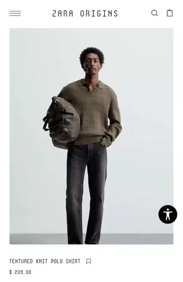 Zara origins KNIT POLO SHIRT 캐시미어 12%