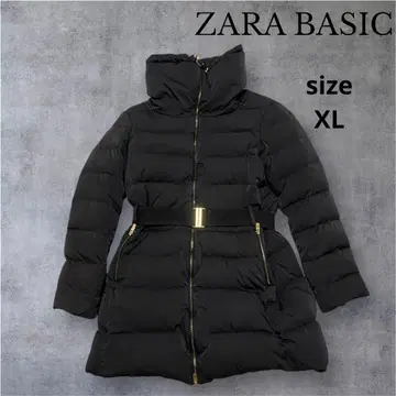 ZARA 롱 다운 코트 빅 사이즈 XL 벨트 보아 골드 금장 장식