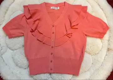 LOUNIE 프릴 달린 반팔 가디건