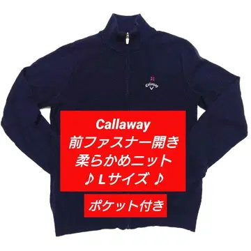 캘러웨이 여성용 골프웨어 니트 스웨터 프론트 지퍼 오픈 L