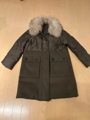 올리브 그린 다운 자켓 퍼 포함