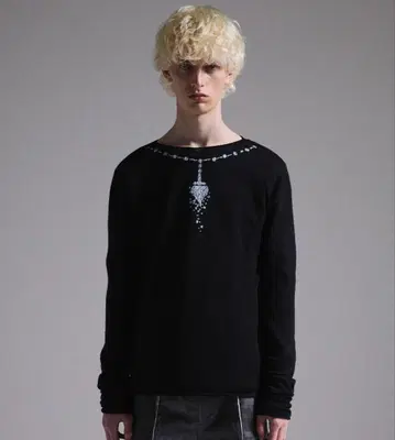 GRANCY 시어 니트 / 프린트 디자인 시어 니트