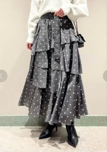 SNIDEL 아지메 캉캉 스커트 도트
