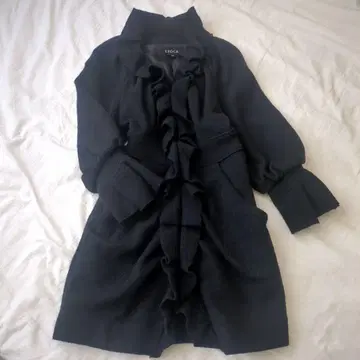 새상품급 EPOCA 에포카 울 코트 블랙 L (40) 프릴