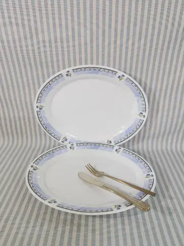 (개당가격)//새상품//미국 CORELLE 코렐 블루스템프 타원형 접시