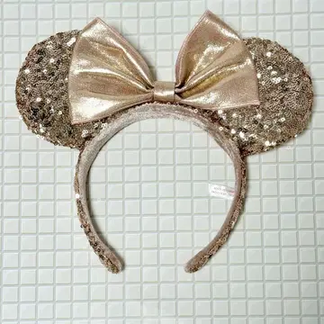 [ 새상품급 ] 미니 샴페인 핑크 스팽글 머리띠 디즈니